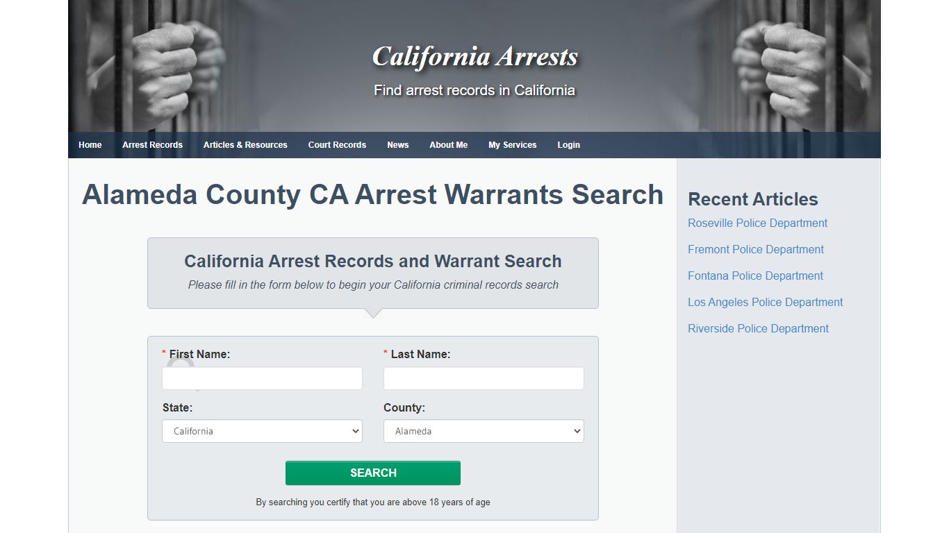 Alameda County CA Arrest Warrants Search - California Arrests